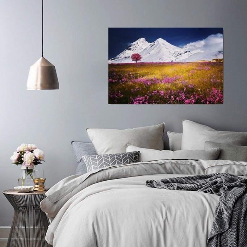 Picture, Alps Mountains - No Frame Print on Canvas, 70cm H x 100cm W
