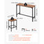 Ensemble de table de bar 3 pièces, table de pub rectangulaire 47 po avec 2 tabourets, brun rustique / noir