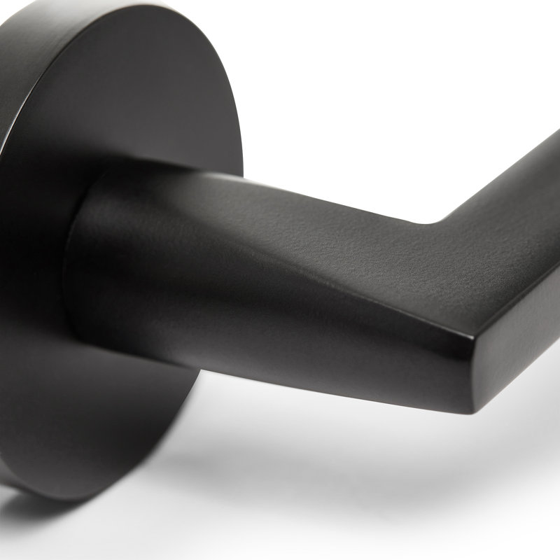 Toronto Solid Metal Matte Black Lever Door Handle, Privacy 