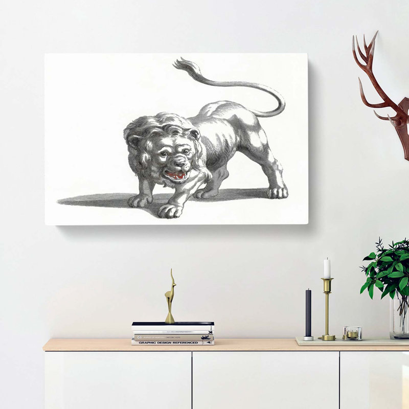 Lion by Johan Teyler - Wrapped Canvas Art - Wrapped Canvas, 40cm H x 60cm W x 3cm D