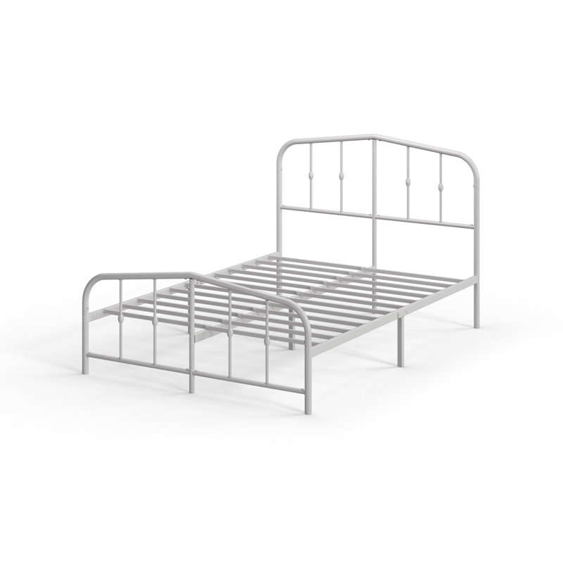 Holly Classic Metal Bed Frame, White, Double (4'6)