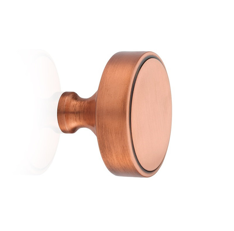 Poignée ronde Nova, Cuivre brossé, H 1,5 po x l 1,48 po x P 1,48 po