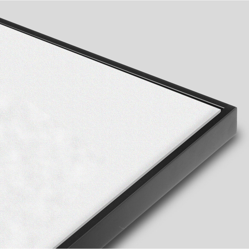 «Divided Hazy Gray» par Julia Balfour - Art mural encadré, H 30 po x l 38 po x P 1,25 po, Impression noire sur toile encadrée