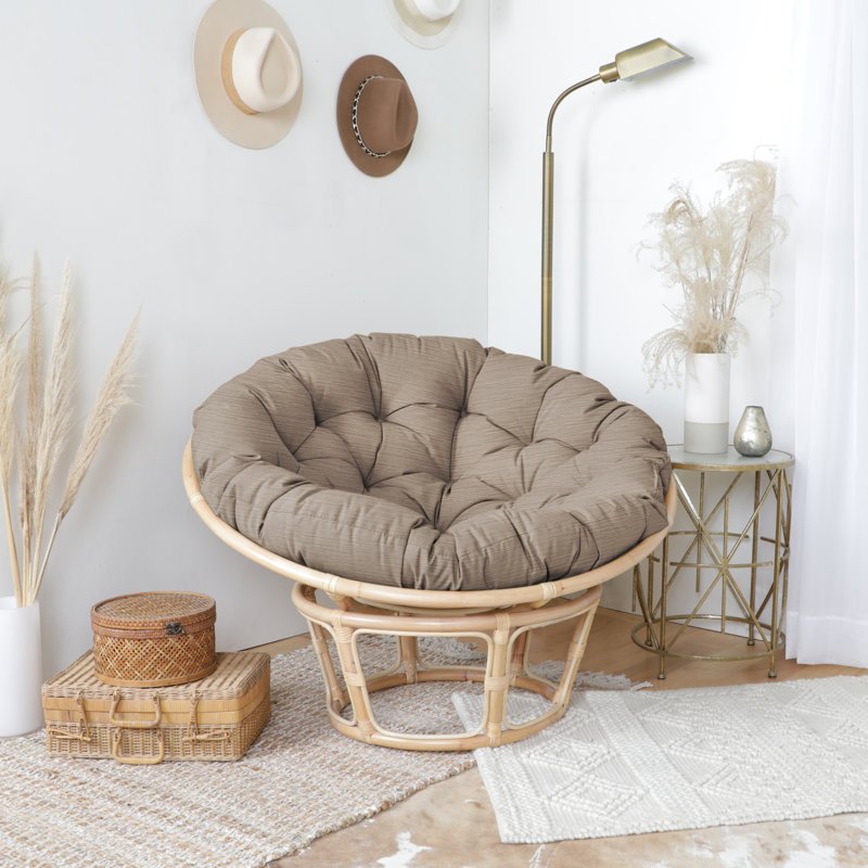 Coussin intérieur / extérieur Sunbrella Papasan, Parchemin, L 44 po x P 44 po, Velours