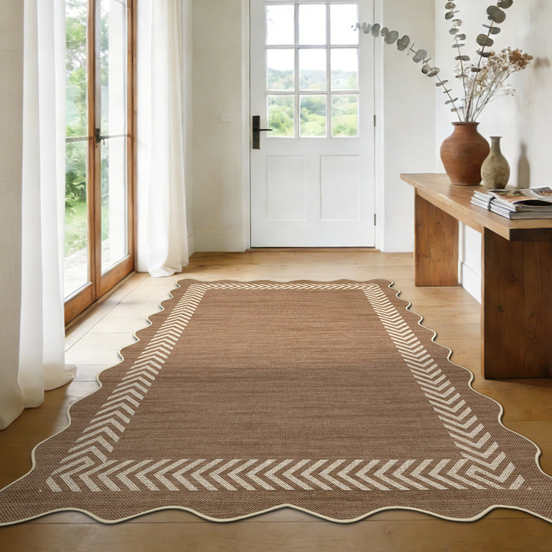 Tapis intérieur en jute pour terrasse, tapis antidérapant et antidérapant pour salle à manger, Brun