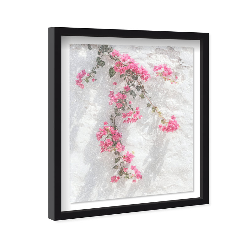 Santorini Blush Framed Graphic Art, 21.5"H x 17.5"W, Black Shadowbox