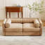 Élégant canapé 2 places en chenille avec siège de rangement, dossier cylindrique et accoudoirs, causeuse moderne en tissu avec espace de rangement caché