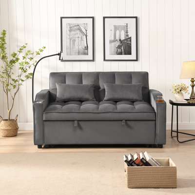 Versatile Convertible Sofa Bed With Trundle, Ideal For Multi - Functional Use In Apartments, Small Rooms And Offices