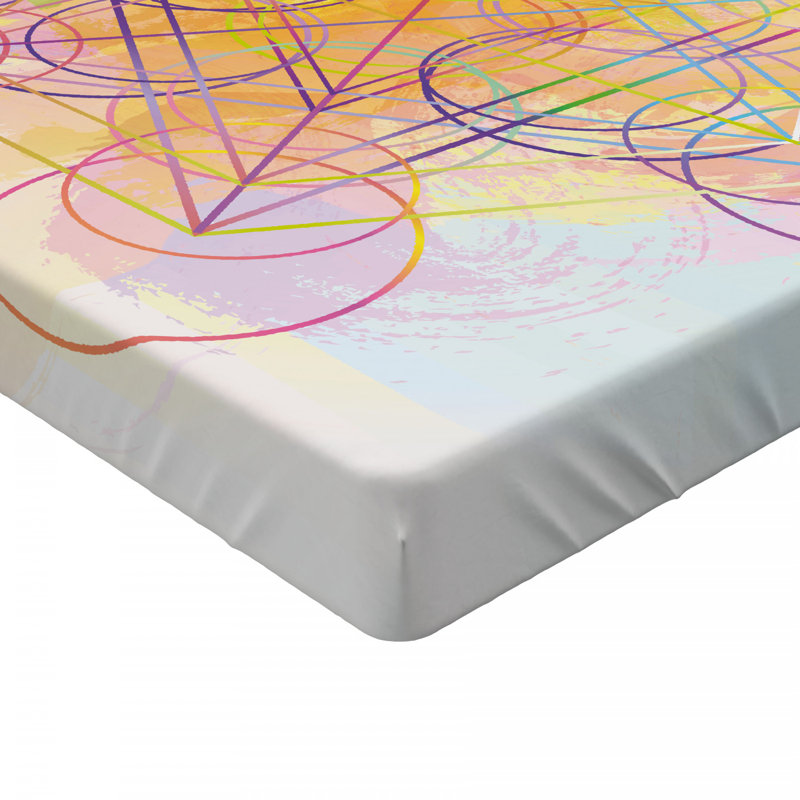 Microfiber Geometric Fitted Sheet, Queen Fitted Sheet