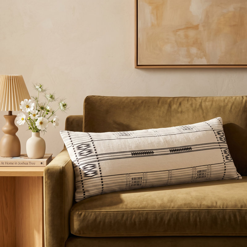 Fabienne Tassels Cotton Reversible Throw Pillow, Polyester/Polyfill