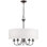 Lustre traditionnel 5 lumières Fedele 21 + abat-jour tambour en lin blanc, finition bronze huilé