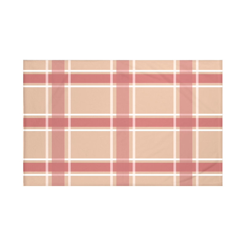 Couverture en molleton Criss Cross, L 60 po x l 50 po, Brûlé (taupe / corail)
