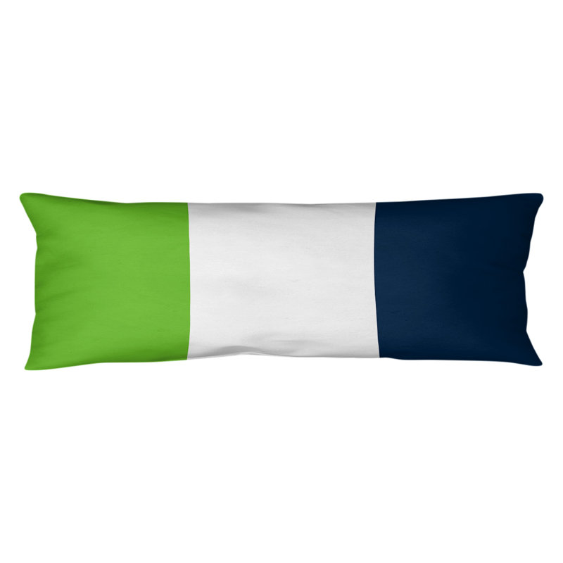 Oreiller de corps en polyester / polyester Arizona Football Stripes, Vert clair / blanc / bleu marine, Football Seattle