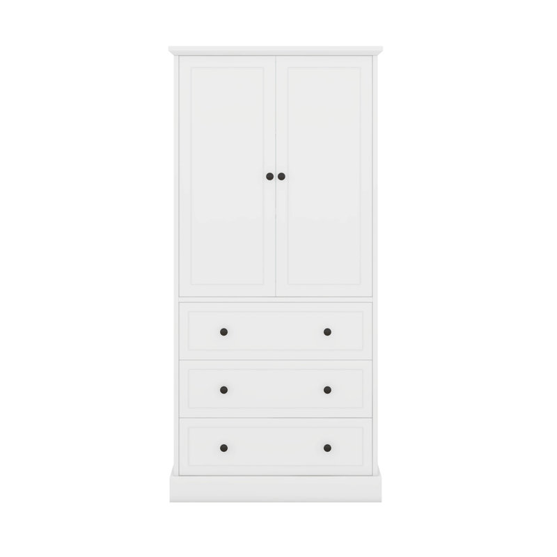 Storage Cabinet With Three Drawers And Two Doors, Adjustable Shelf