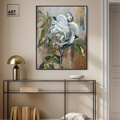 Art floral sur toile florale sur toile dorée par Art Remedy