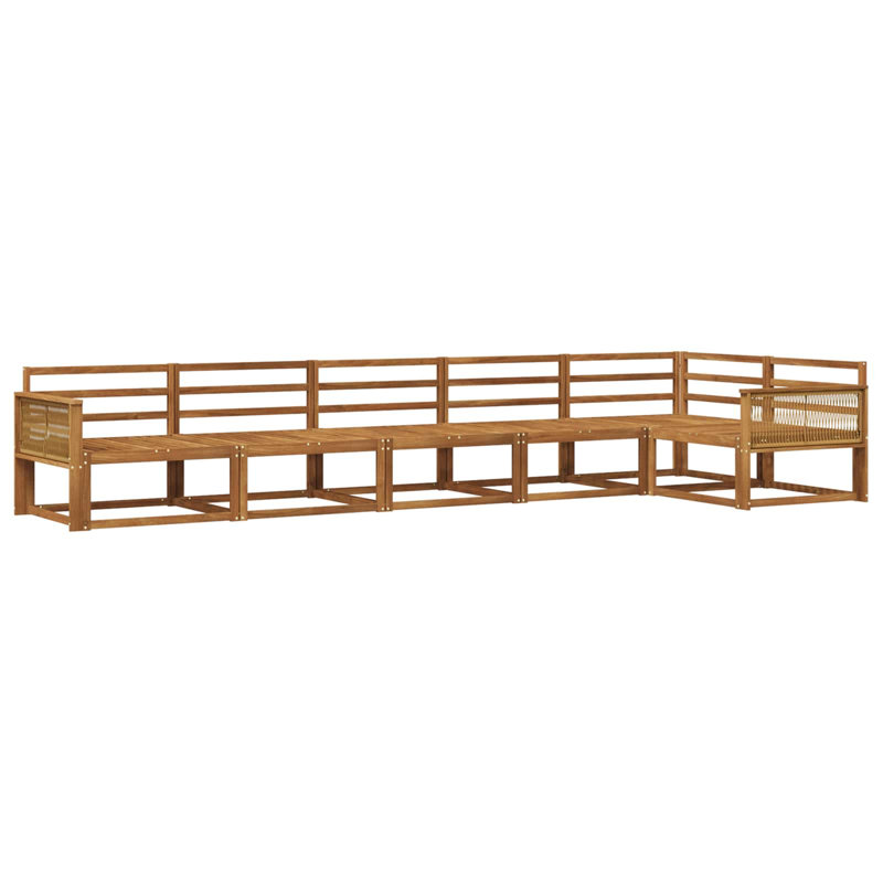 406 cm W Patio Corner Sofa, Natural/Black