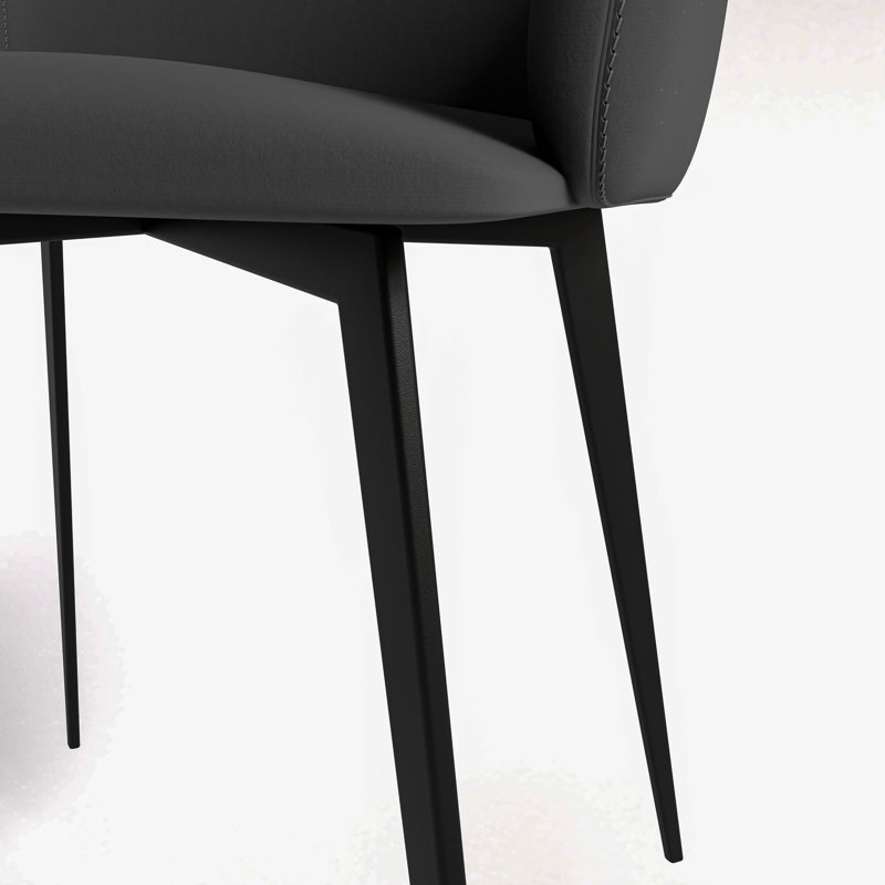 Chaise de salle à manger rembourrée Khairin, Gris anthracite, 1