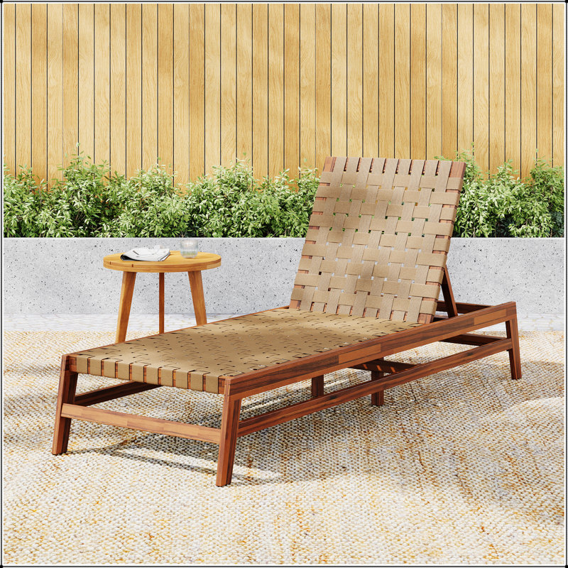 Chaise longue d'extérieur en bois d'acacia durable avec positions réglables pour une détente et un style ultimes, Light Grey