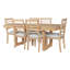 Ensemble de table de salle à manger extensible 7 pièces, table extensible avec rallonge de 18 po et chaises rembourrées 6 pièces Farmhouse