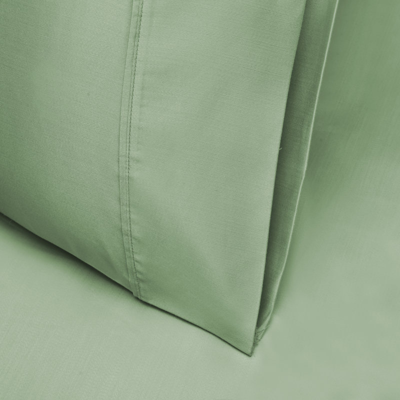 Solid 1000-Thread Count Tencel-Blend Wrinkle-Resistant Pillowcase Set, Sage, Standard