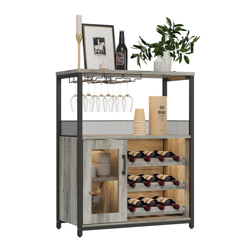 Wine Bottle Rack, Grey/Black