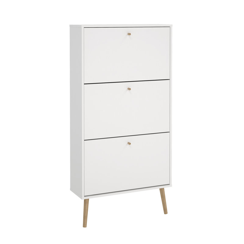 Brierley 18 Pair Flip Down Shoe Storage, White