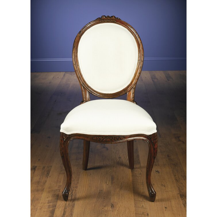 Mans Linen King Louis Back Side Chair Dining Chair (Set of 2) Ophelia & Co.