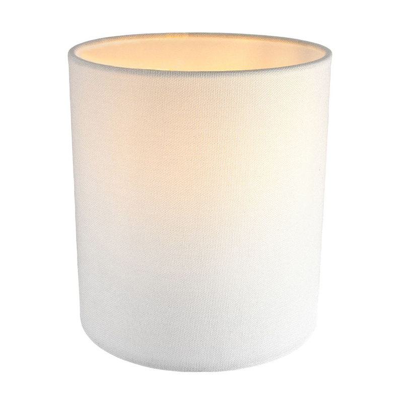 16cm Linen Drum Lamp Shade, White