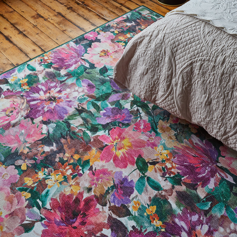 Clarke & Clarke Floral 76cm X 150cm Area Rug