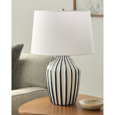 Ceramic Table Lamp with Linen Shade