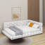 Lit plateforme tapissier double avec ports USB et DEL-1639731012
