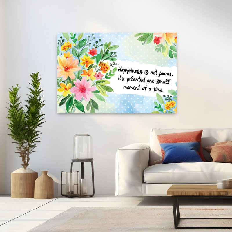 Happiness Is Flowers, art contemporain abstrait, H 32 po x l 48 po