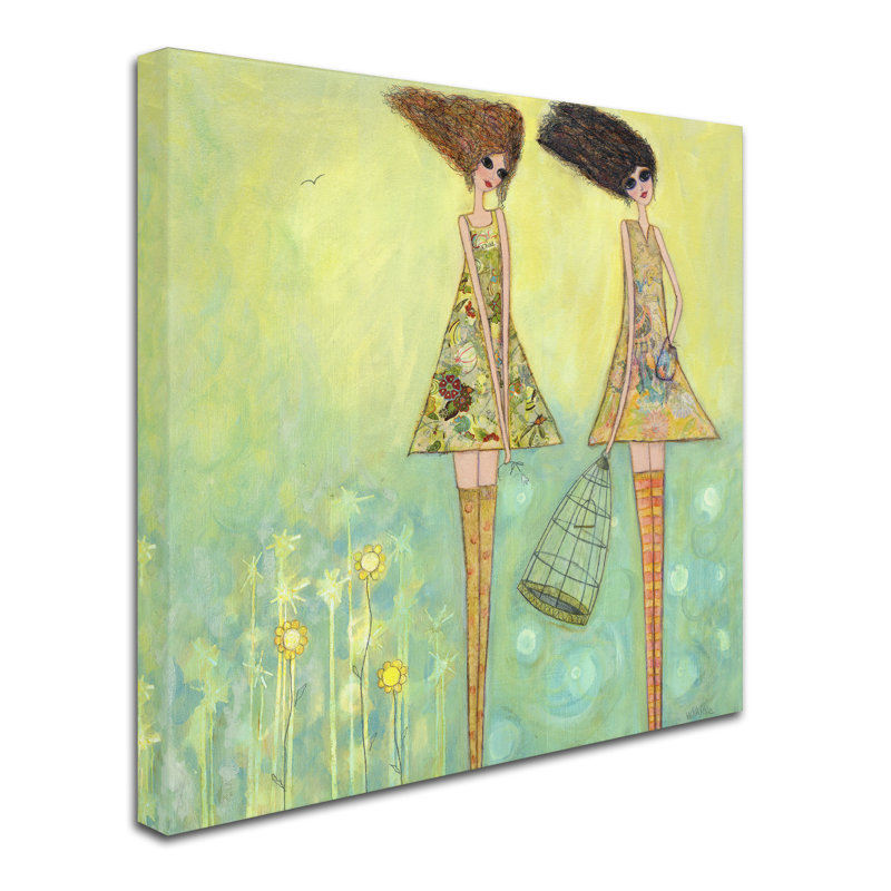 «Big Eyed Girls for the Best» de Berkley, reproduction sur toile tendue, H 14 po x l 14 po x P 2 po
