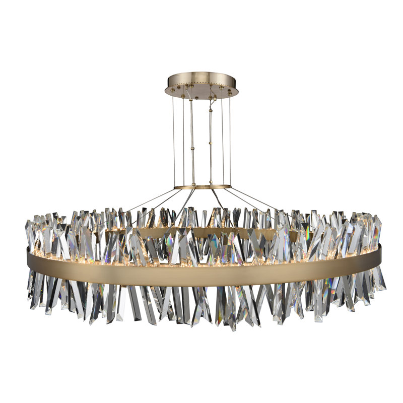 Lustre Glacier 1 LT champagne doré brossé Allegri, Doré champagne brossé