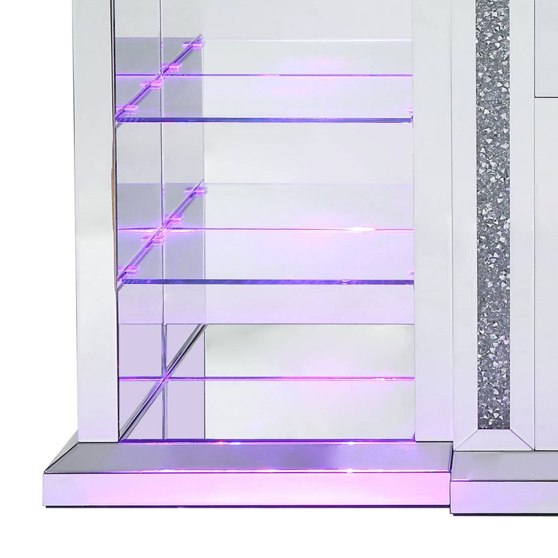 Elegant 81.6'' Wide Electric Fireplace in Mirrored