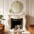 Bamboo Textured Round Wall Mirror-2113725852