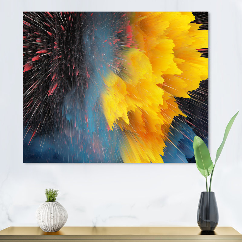 «Yellow Spash Clouds», reproduction sur toile flottante, H 8 po x l 12 po x P 1 po, Toile tendue