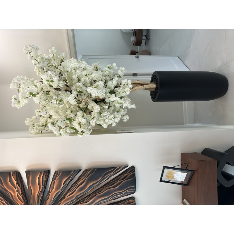White Cherry Blossom Tree In Matte Planter, Gray