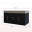Meuble-lavabo flottant contemporain simple de 39,4 po avec comptoir en faux marbre, lavabo en céramique, 2 tiroirs en bois massif multicouches et 2 armoires