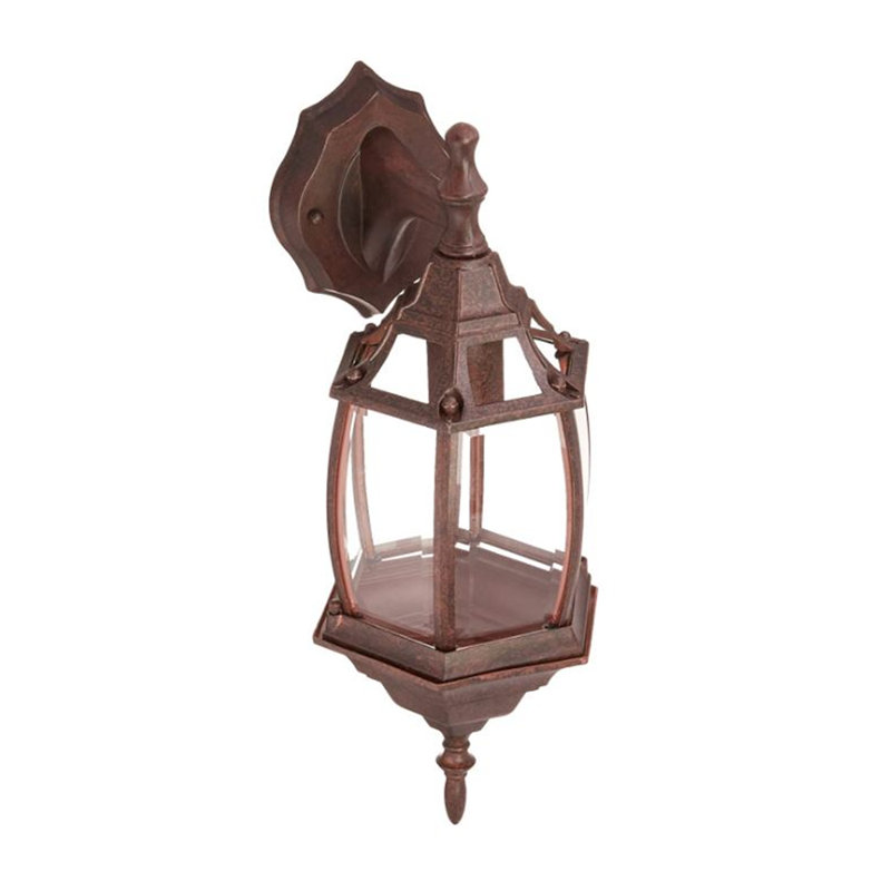 Lanterne murale d'extérieur noire à 1 ampoule, Bronze huilé