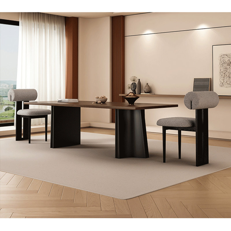 Modern simple rectangular solid wood dining table, 29.5"H x 62.9"L x 31.4"W