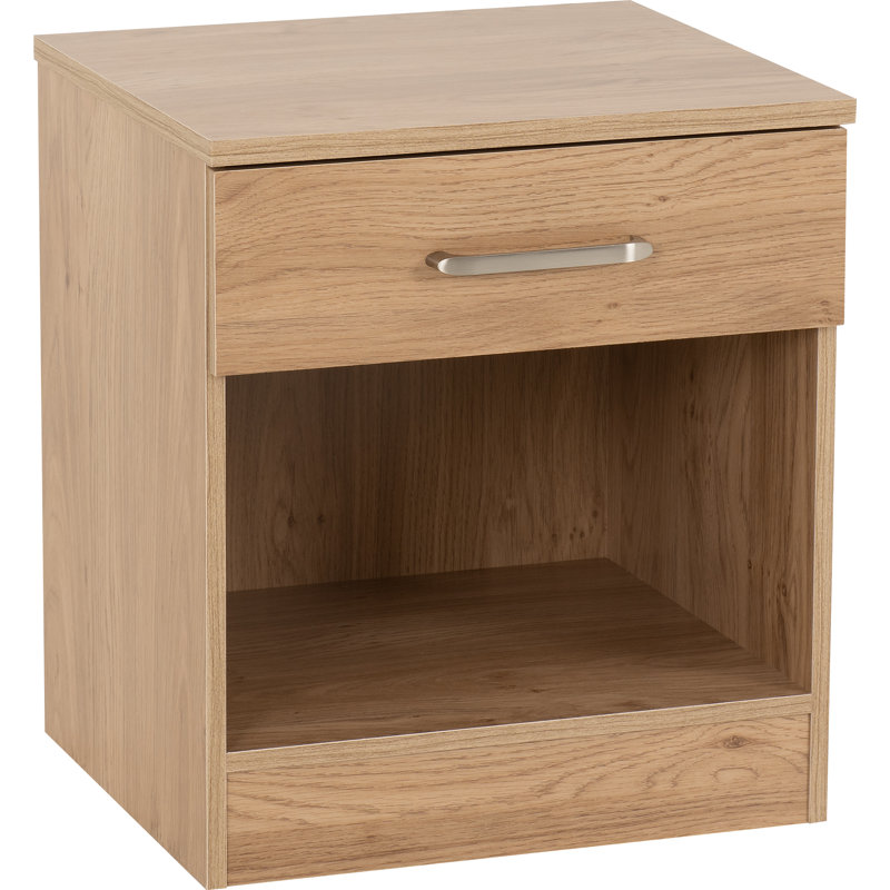 Sumrah 40cm W Manufactured Wood Bedside Table, Brown
