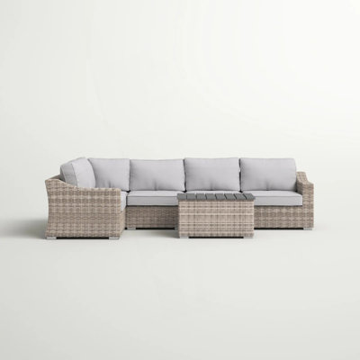 4-Person  Wicker Outdoor Seating Set – Fully Assembled Garden Sofa Group
