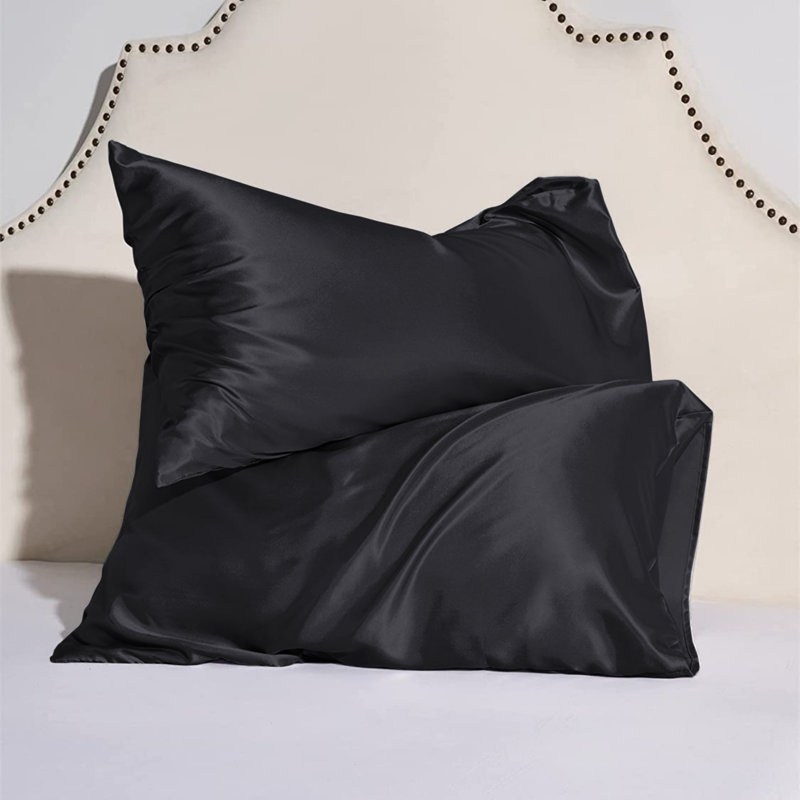 Andrius Satin Envelope Pillowcase, Black