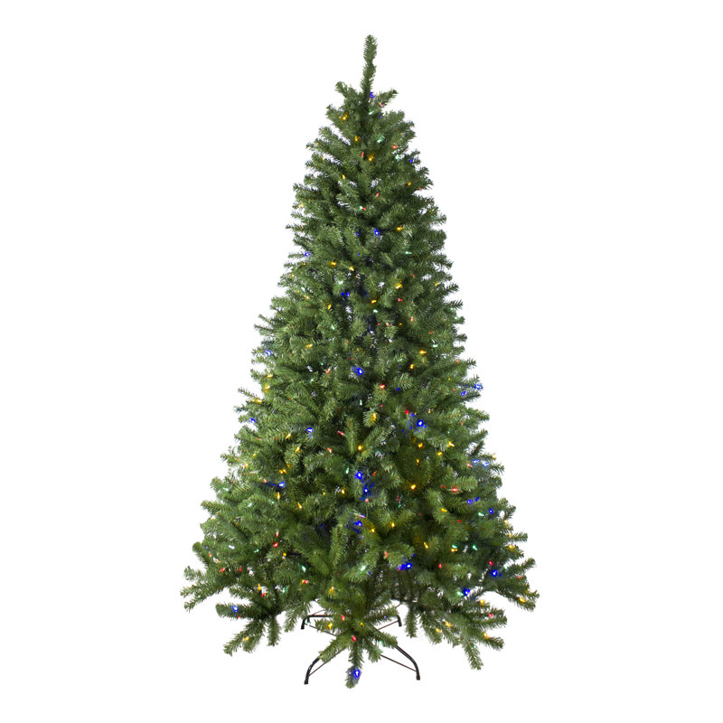 Arbre de Noël artificiel multifonction 7,5 pi pré-éclairé avec lumières DEL bicolores Basset