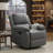 Gray Swivel Rocking Chair Designed For Small Spaces; Suitable For Living Rooms And Bedrooms.