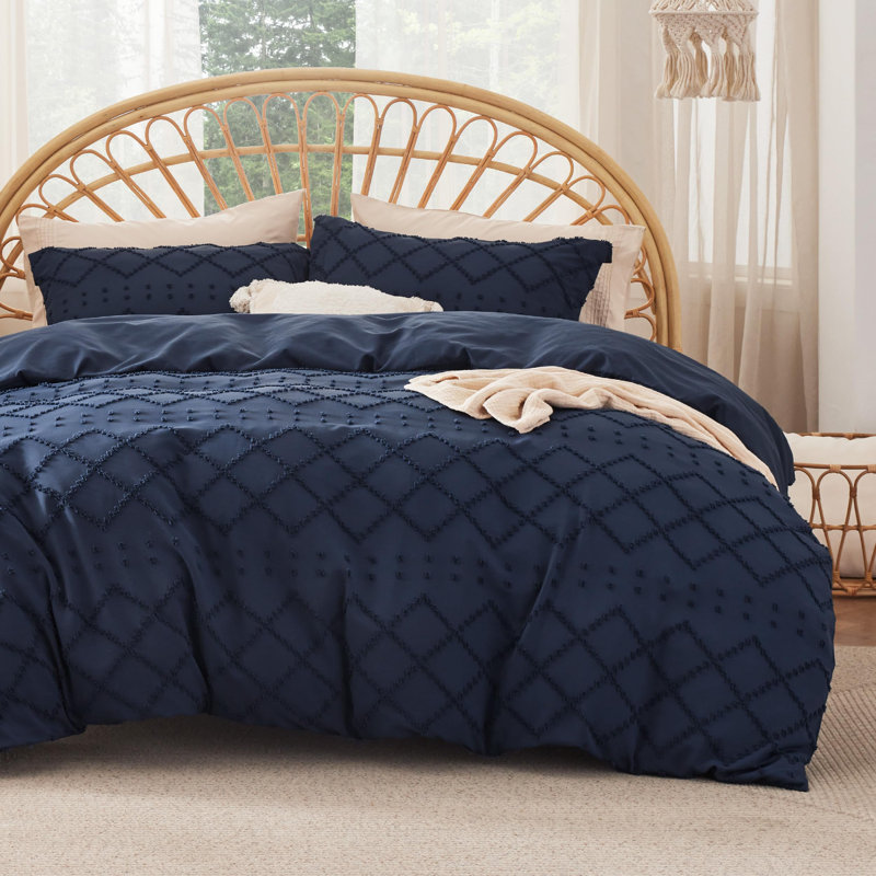 Bedsure Boho Duvet Cover With Fitted Sheet, Queen Duvet Cover, White
