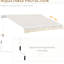 Auvent de jardin 12 pi x 10 pi - Protégé, manivelle manuelle, tissu 280G / M, structure en aluminium, abat-jour rétractable beige et blanc pour terrasse, balcon