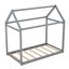 Lit simple en bois, gris