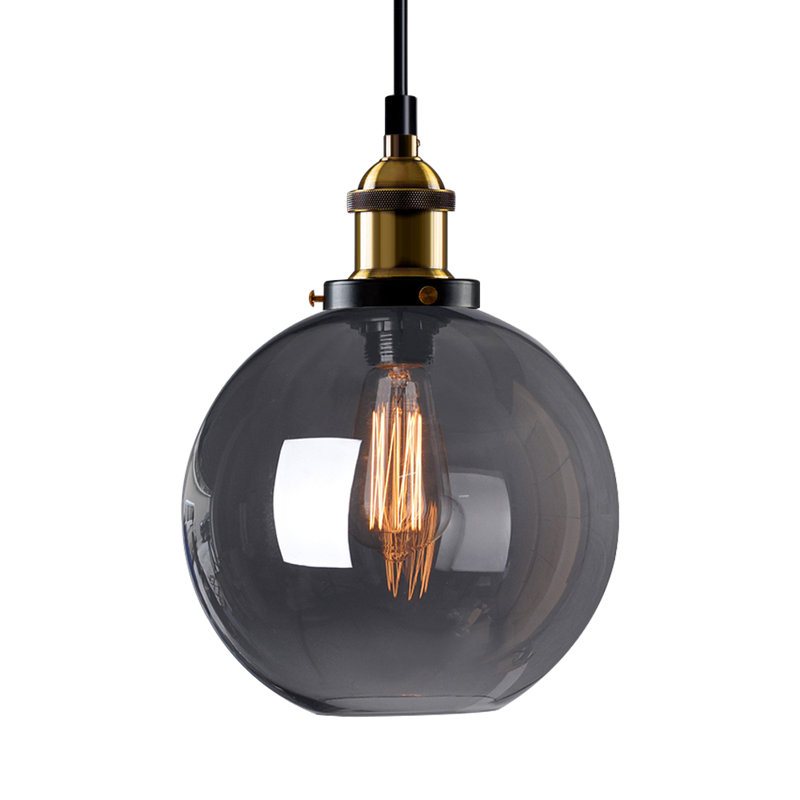 Luminaire suspendu sphère 1 lumière maillet, gris